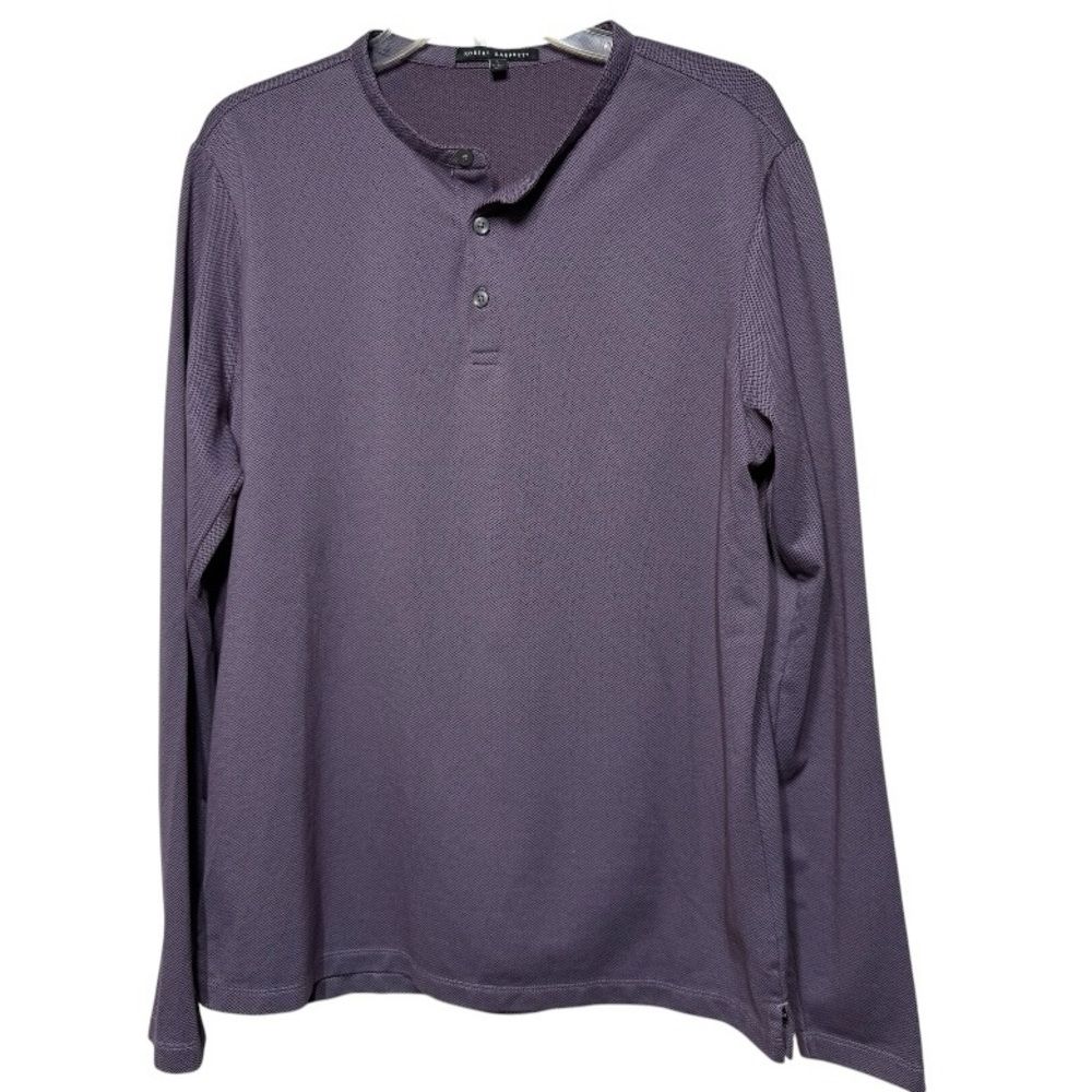 Robert Barakett Fernwood Long Sleeve Henley In Purple L Nwot — image 2 of 8